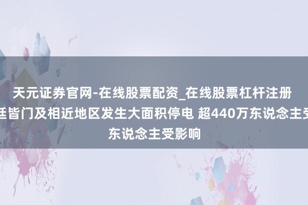天元证券官网-在线股票配资_在线股票杠杆注册 阿根廷皆门及相近地区发生大面积停电 超440万东说念主受影响